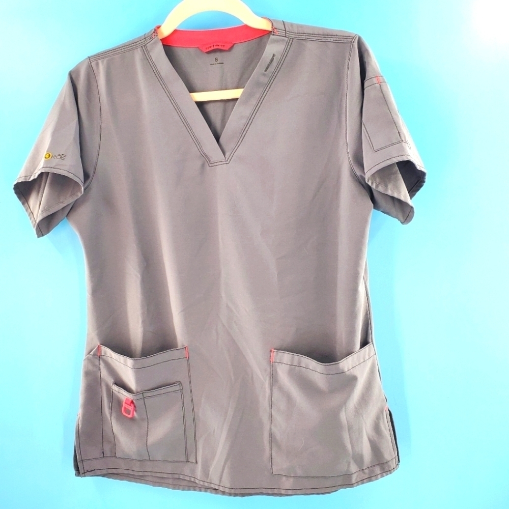 Carhartt Force grey scrub top S  *flawed*